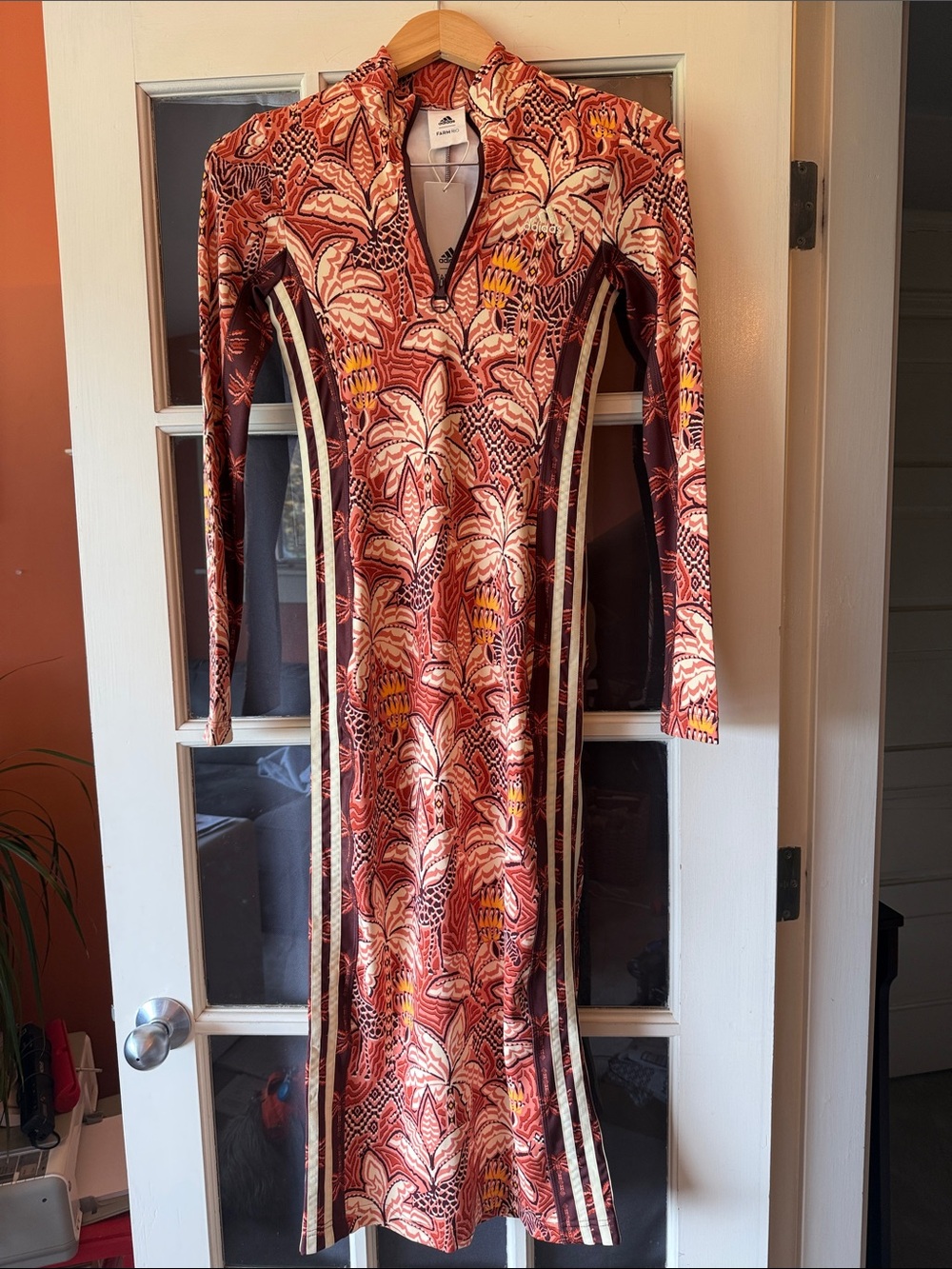adidas x Farm Rio half zip maxi dress. NWT size XS